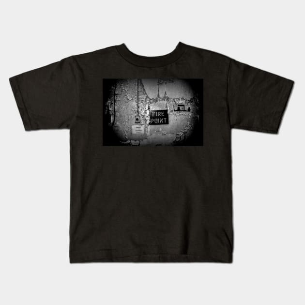 Fire Point Emergency Stop, Urbex Kids T-Shirt by tommysphotos